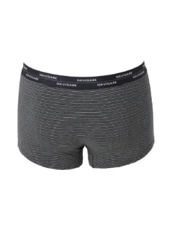 Navigare Boxer da uomo in cotone con stampa a righe sottili - nero