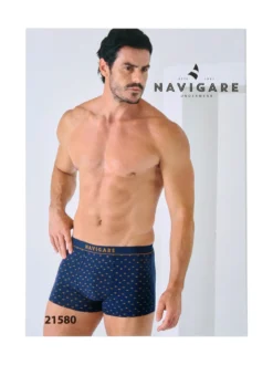 Navigare Boxer da uomo in cotone con stampe - nero