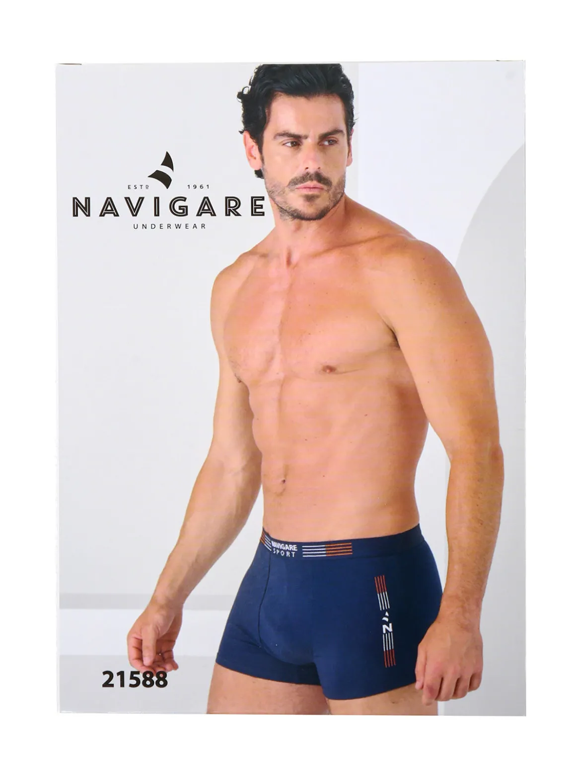 Navigare Boxer da uomo in cotone elasticizzato - antracite