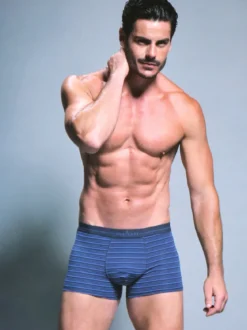 Navigare Boxer da uomo rigati in cotone jersey