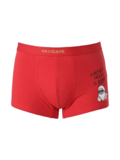 Navigare Boxer natalizio da uomo in cotone - rosso