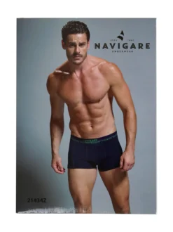 Navigare Boxer uomo in cotone elastico - blu scuro