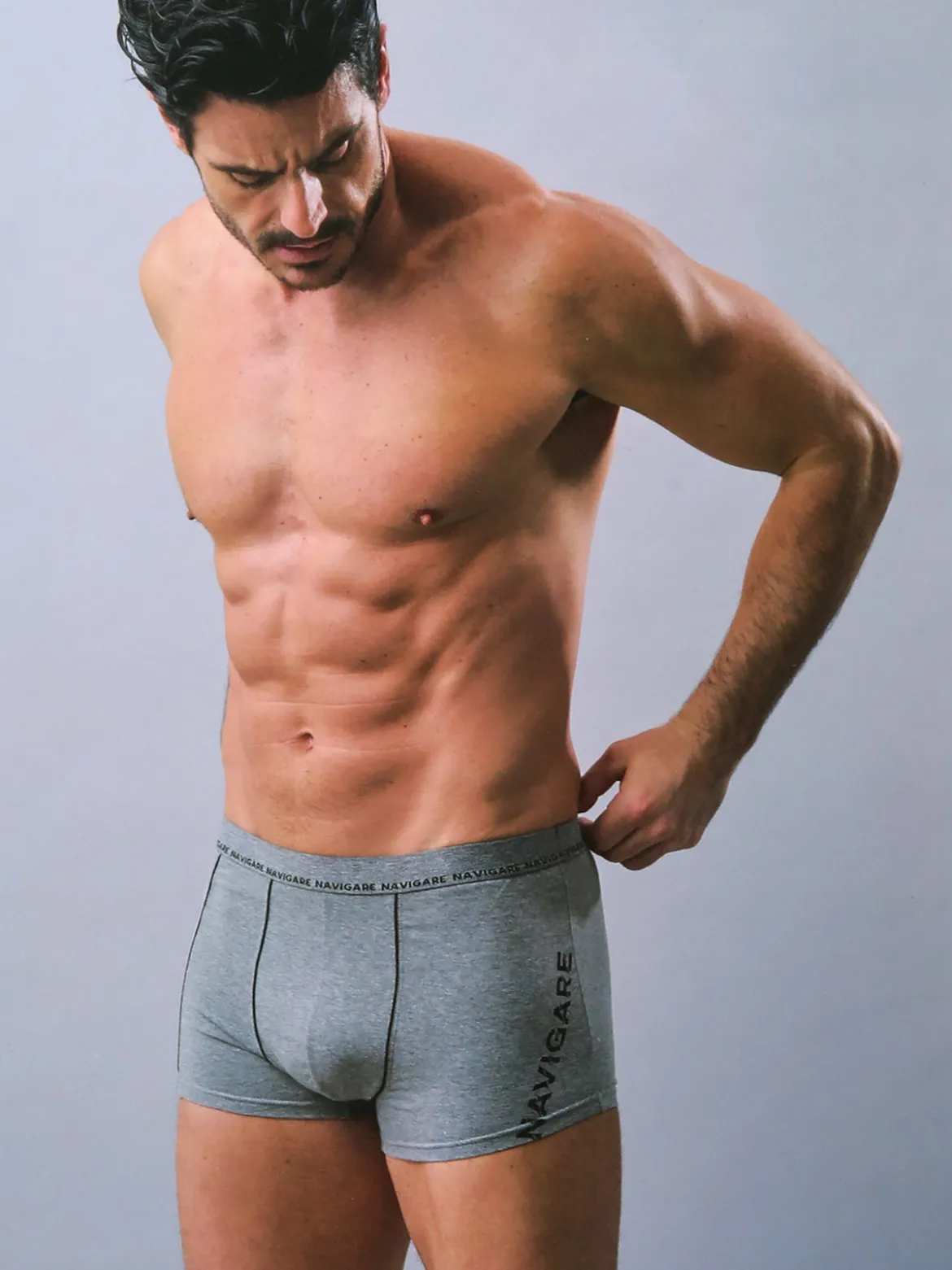Navigare Boxer uomo in cotone - grigio scuro