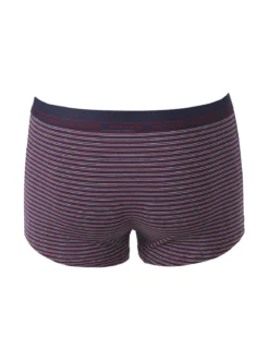 Navigare Boxer uomo rigato in cotone - blu scuro