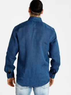 Navigare Camicia uomo in lino con taschino