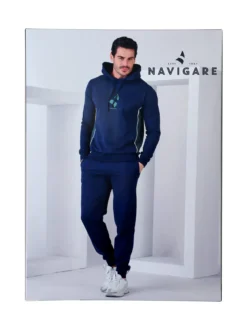 Navigare Completo tuta da uomo 2 pezzi con cappuccio - blu