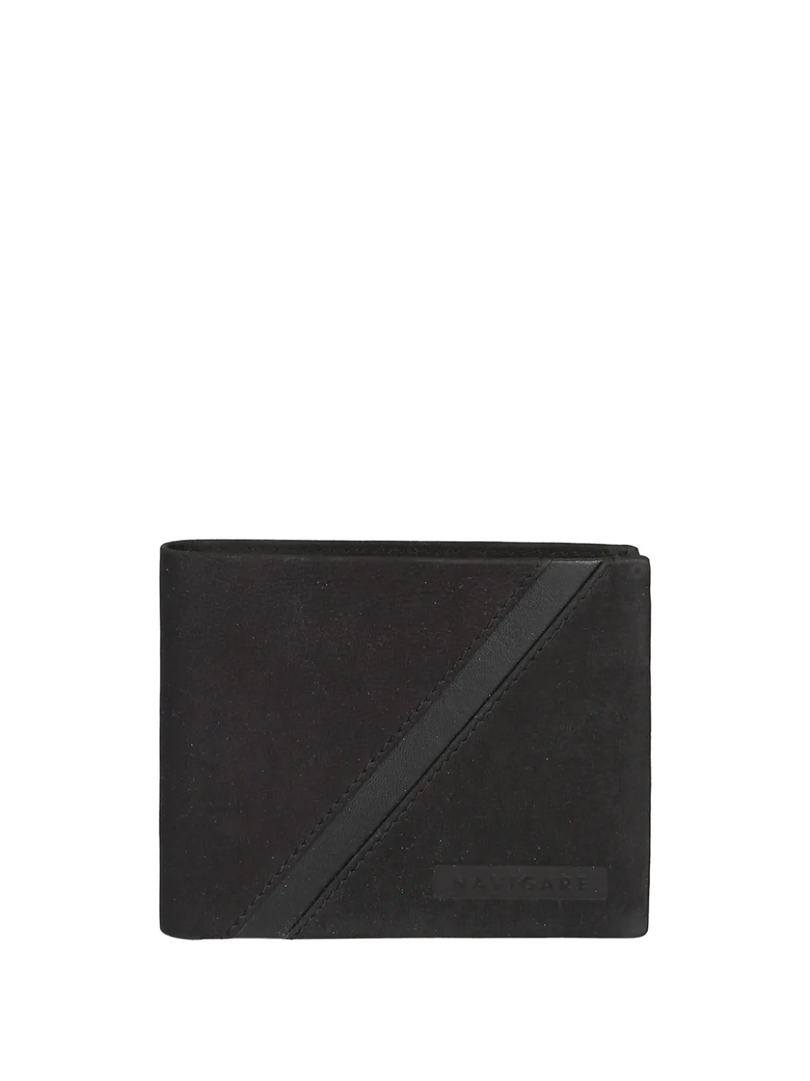 Navigare Portafoglio da uomo in pelle suede - nero