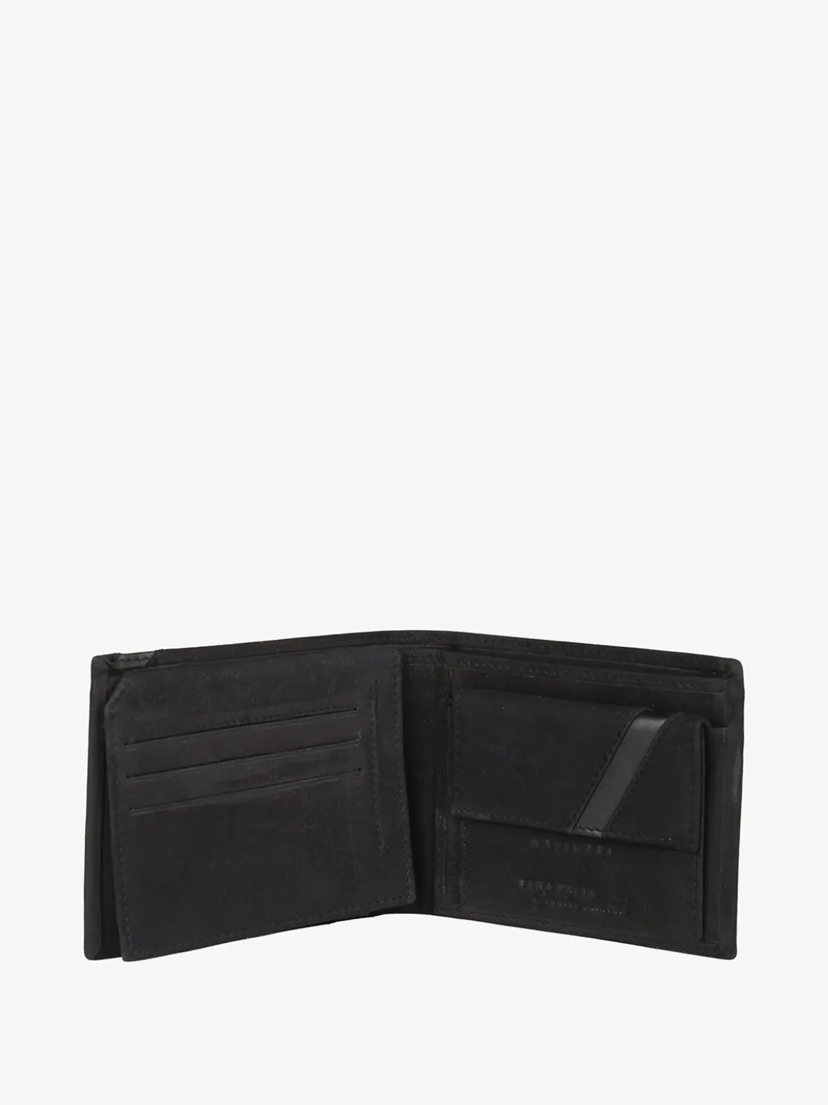 Navigare Portafoglio da uomo in pelle suede - nero
