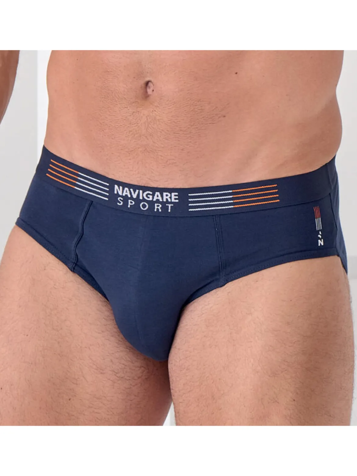 Navigare Slip da uomo in cotone elasticizzato - blu scuro