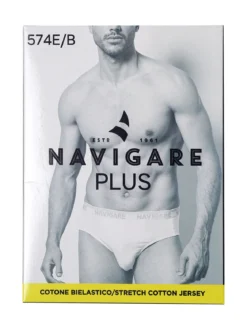 Navigare Slip da uomo taglie grandi in cotone bielastico - blu scuro