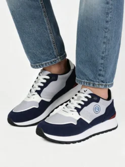 Navigare Sneakers stringate da uomo con platform - blu scuro