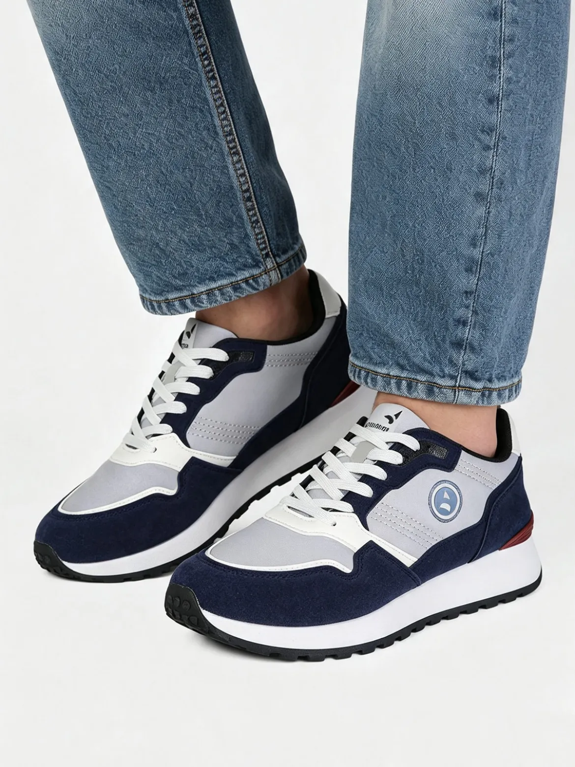 Navigare Sneakers stringate da uomo con platform - blu scuro