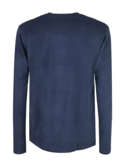 Navigare T-shirt intima da uomo a maniche lunghe in caldo cotone - blu