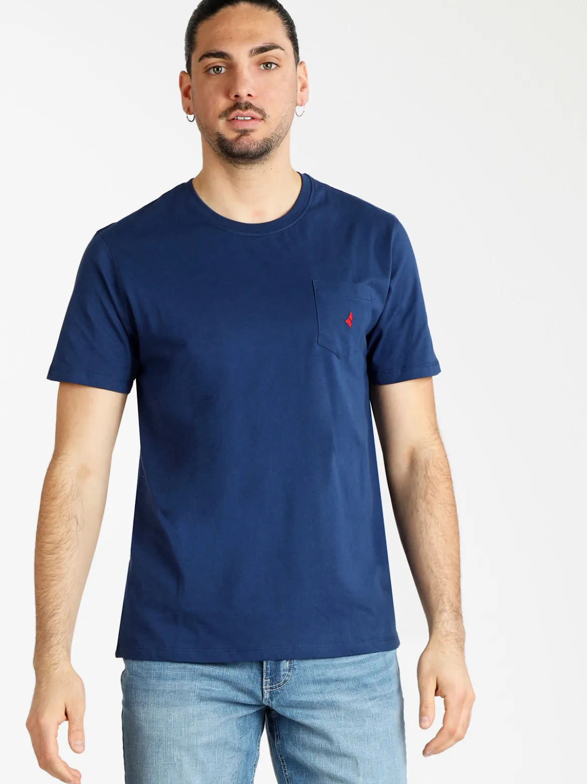 Navigare T-shirt uomo manica corta con taschino