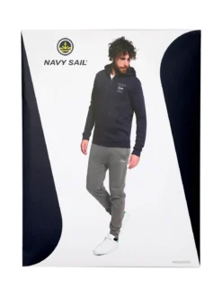 Navy Sail Completo tuta da uomo felpata con cappuccio e zip intera - blu scuro