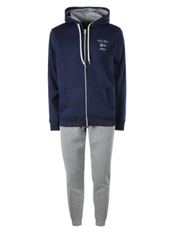 Navy Sail Completo tuta da uomo felpata con cappuccio e zip intera - blu scuro