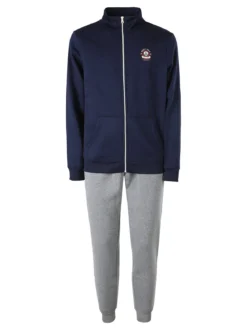 Navy Sail Completo tuta da uomo felpata con zip intera - blu scuro