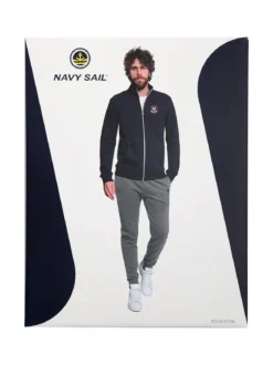 Navy Sail Completo tuta da uomo felpata con zip intera - blu scuro