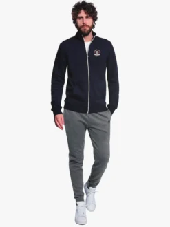 Navy Sail Completo tuta da uomo felpata con zip intera - blu scuro
