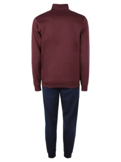 Navy Sail Completo tuta da uomo felpata full zip - bordeaux