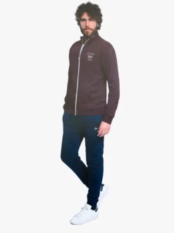 Navy Sail Completo tuta da uomo felpata full zip - bordeaux