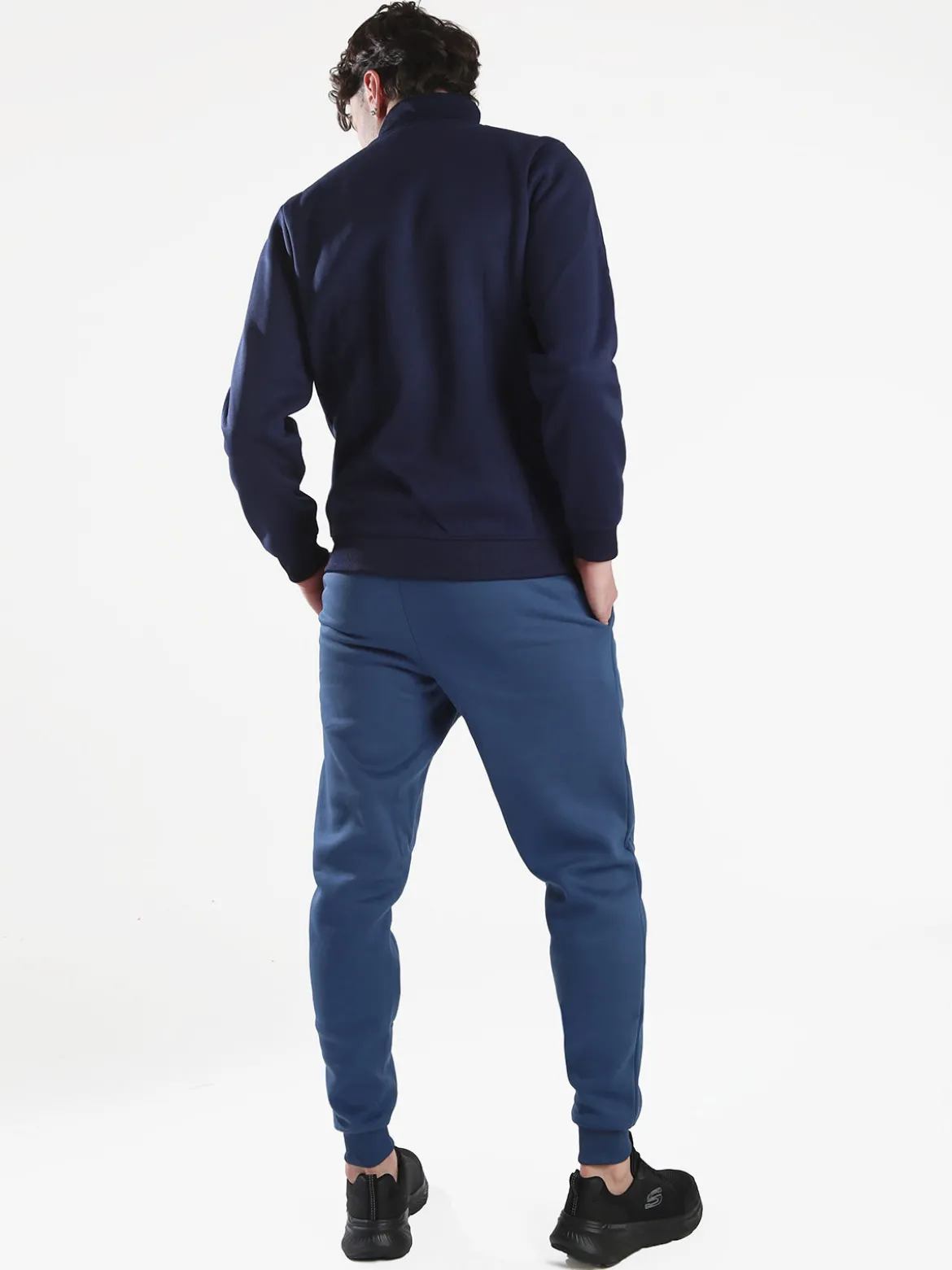 Navy Sail Completo tuta da uomo full zip con interno felpato - blu scuro