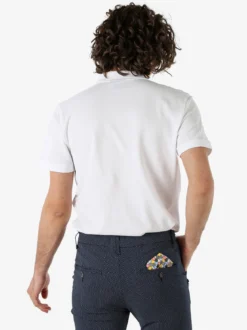 Navy Sail Polo da uomo in cotone a maniche corte - bianco