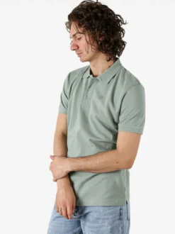 Navy Sail Polo da uomo in cotone a maniche corte - pistacchio