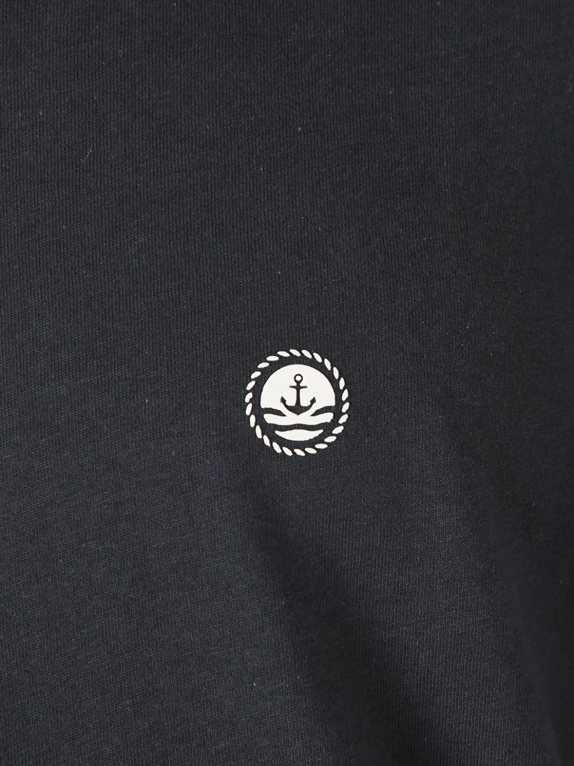 Navy Sail T-shirt da uomo a maniche lunghe in cotone - blu scuro