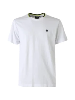 Navy Sail T-shirt da uomo in cotone con logo - bianco