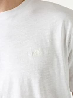 Navy Sail T-shirt da uomo in cotone con logo - bianco