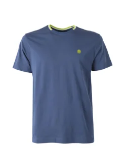 Navy Sail T-shirt da uomo in cotone con logo - blu