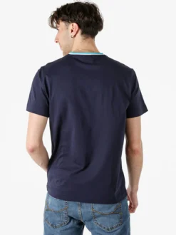 Navy Sail T-shirt da uomo in cotone con logo - blu scuro