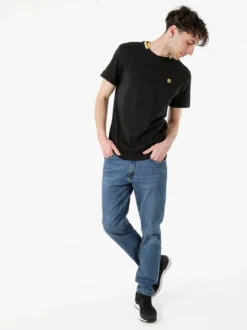 Navy Sail T-shirt da uomo in cotone con logo - nero