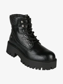 Nazareno Gabrielli Anfibi donna stringati con suola chunky - nero