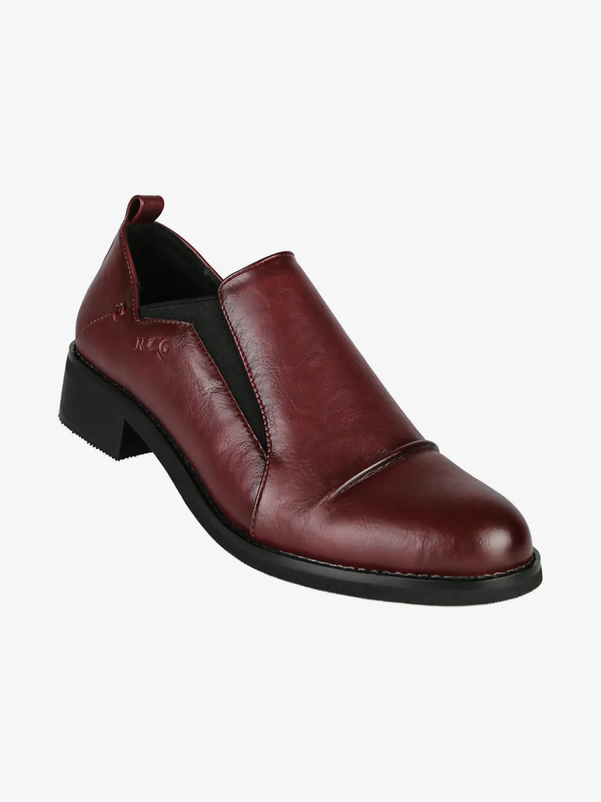 Nazareno Gabrielli Mocassini donna in ecopelle con tacco largo - bordeaux