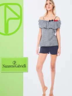 Nazareno Gabrielli Pigiama corto donna spalle scoperte