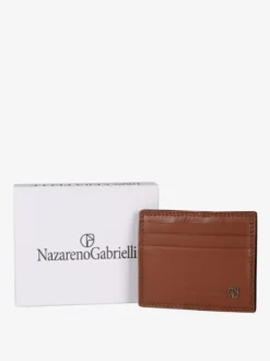 Nazareno Gabrielli Portatessere in pelle da uomo con elastico
