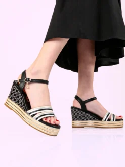 Nazareno Gabrielli Sandali donna con zeppa platform e fascetta multicolore
