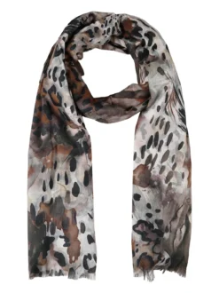 Nazareno Gabrielli Sciarpa donna leggera con stampe - taupe