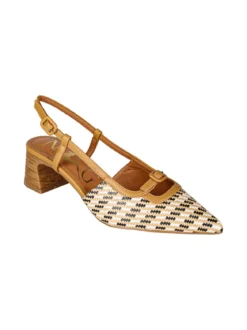Nazareno Gabrielli Slingback donna aperte dietro con cinturino alla caviglia - cammello