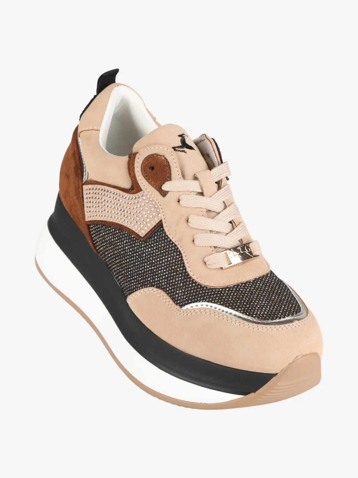 Nazareno Gabrielli Sneakers donna bicolor con strass