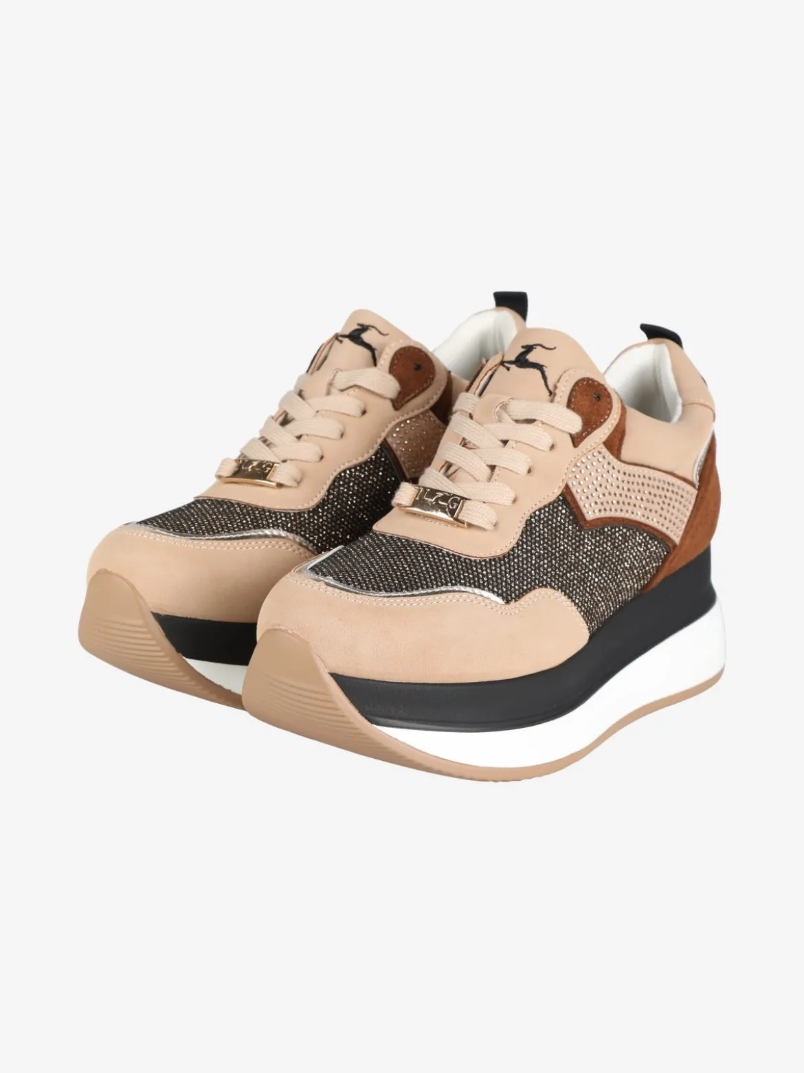 Nazareno Gabrielli Sneakers donna bicolor con strass