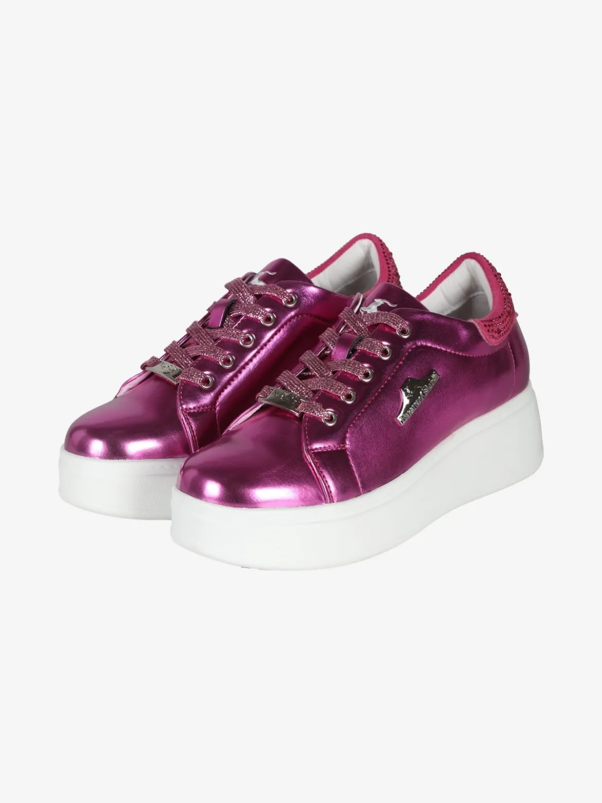 Nazareno Gabrielli Sneakers donna effetto metalizzato con zeppa
