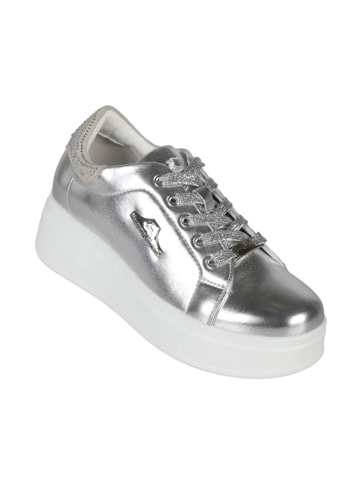 Nazareno Gabrielli Sneakers donna effetto metalizzato con zeppa