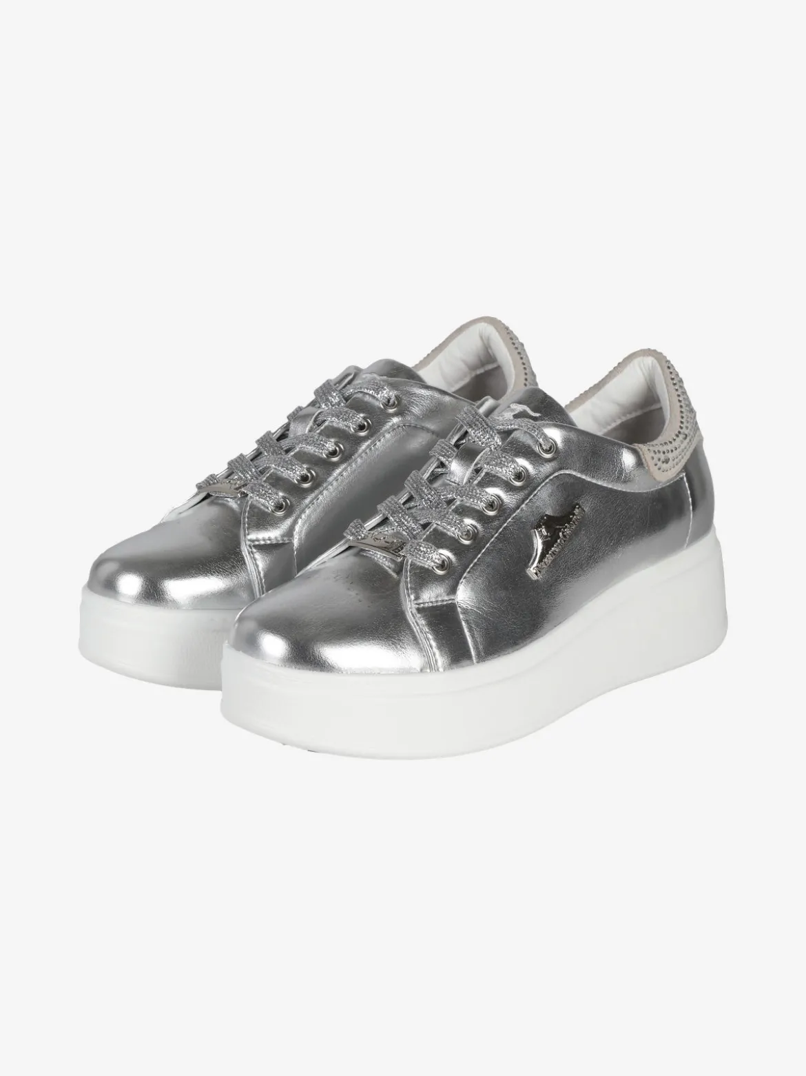 Nazareno Gabrielli Sneakers donna effetto metalizzato con zeppa
