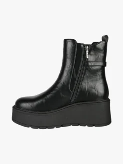 Nazareno Gabrielli Stivaletti donna con zeppa platform e zip - nero