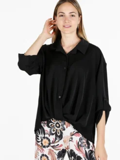 New Collection Camicia donna oversize con spalle cadenti