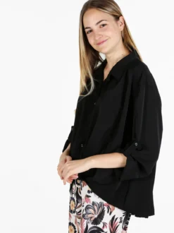 New Collection Camicia donna oversize con spalle cadenti