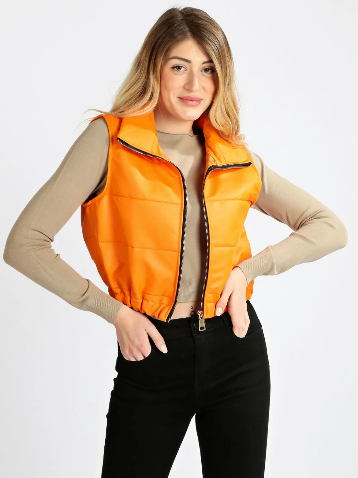New Collection Gilet donna in similpelle